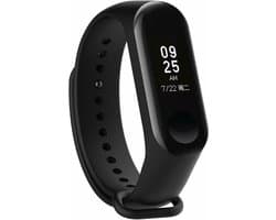 Siliconen Smartwatch bandje - Geschikt voor Xiaomi Mi band 3 / 4 siliconen bandje - zwart - Strap-it Horlogeband / Polsband / Armband