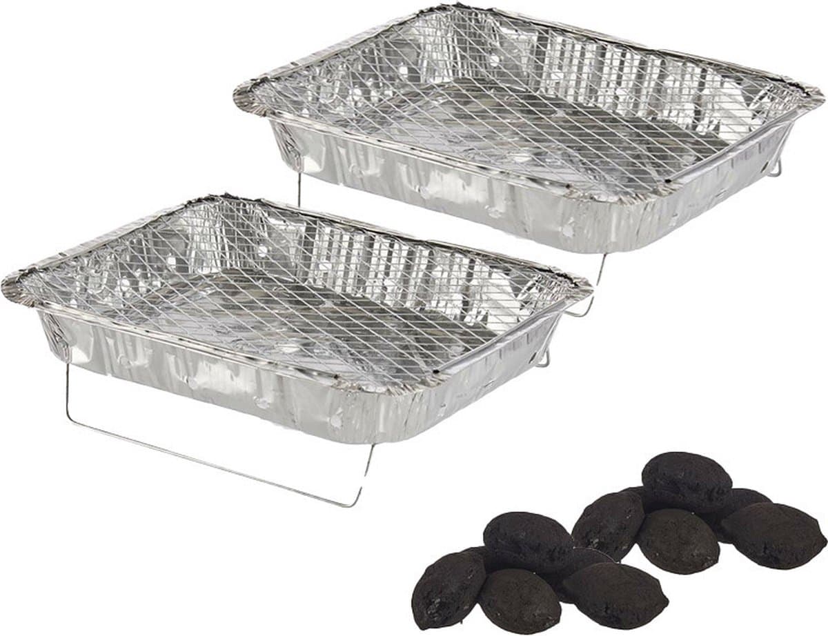 La Dehesa Eenmalig gebruik wegwerp BBQ/Barbeque grills - 2x - 42 x 30 x 5 cm — afbeelding 1