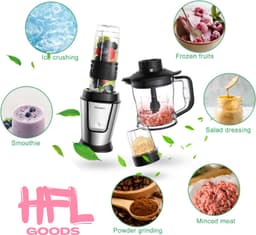 HFL Goods 3 in 1 Multifunctionele Keukenmachine - 700 Watt Draagbare Juicer - Smoothie Mixer - Voedsel Chopper — thumbnail 4