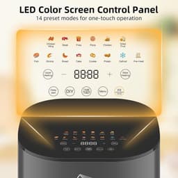 Uten Airfryer XXL 200E - Dual Blaze Technologie - Hetelucht friteuse - 5.5 liter - 14 programma's - 40ºC tot 200ºC - PFAS vrij - 2000W - Rond Venster - Grijs — thumbnail 5