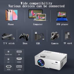 Equivera Mini Beamer - Draagbare Beamer - Beamer - Mini Beamer Projector - Projector - Mini Projector — thumbnail 4