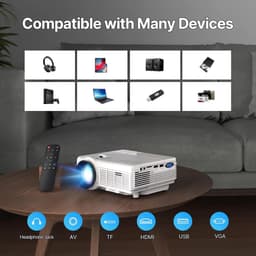 Equivera Mini Beamer - Draagbare Beamer - Beamer - Mini Beamer Projector - Projector - Mini Projector — thumbnail 3