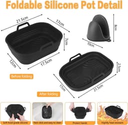 Accessoires voor heteluchtfriteuse - Multifunctionele Airfryer Accessoireset en Siliconen Vorm — thumbnail 3