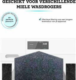 Somstyle Schuim Filter Set Geschikt voor Miele Wasdroger - 3 Stuks - Droger Accessoires - Schuimfilter - Zwart — thumbnail 4