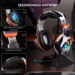 StayPowered Gaming Headset - Ultiem Surround Sound - Noise Cancelling Microfoon - Comfortabel en Duurzaam - Multiplatform Compatibel - RGB LED Verlichting - Stevige Gevlochten Kabel - Legerprint - Levering Sneller dan Aangegeven! — thumbnail 4