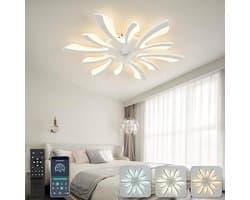 Moderne Plafondventilator met Verlichting - Ø78cm - Dimbaar - 6 Snelheden - Omkeerbaar - Afstandsbediening/App Besturing - Perfect voor Slaapkamer en Woonkamer - Wit — afbeelding 1