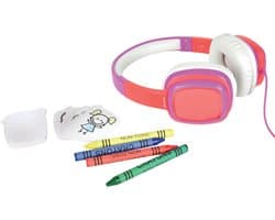AV:Link roze-witte doodle design je eigen hoofdtelefoon voor kinderen
