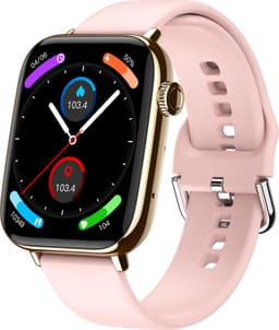 Nuvance Smartwatch Dames & Heren met Bluetooth - IP68 Waterdicht - Geschikt voor alle Smartphones - Stappenteller en Hartslagmeter - Roze — thumbnail 1