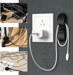 netsnoer organizer - Snoerorganizer voor keukenapparatuur, 6-Stuks Kabelhouder zelfklevend voor elektrische apparatenr, snoeroproller voor apparaten, snoerwikkelaar, lijm voor blender, airfryer, keukengadgets (wit, grijs, zwart) — thumbnail 3