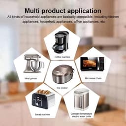 netsnoer organizer - Snoerorganizer voor keukenapparatuur, 6-Stuks Kabelhouder zelfklevend voor elektrische apparatenr, snoeroproller voor apparaten, snoerwikkelaar, lijm voor blender, airfryer, keukengadgets (wit, grijs, zwart) — thumbnail 7