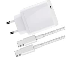45w power adapter + usb C kabel 2 meter - snellader - usb C naar usb C - usb C oplader - voor telefoon, tablet, laptop