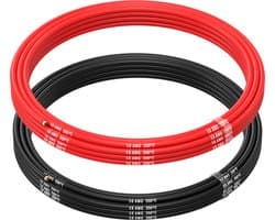 MMOBIEL 16 AWG Siliconen Elektrische Draad - 16 Gauge (1,31mm²) Vertinde Koperkabel - 2 Aparte Draden Rood & Zwart Elk 2,5 m voor RC, Drones, 3D Printers, Batterijen, Luidsprekerdraden, Led Strips