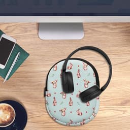 kwmobile hoes geschikt voor Sony WH-CH520 / WH-CH510 / MDR-ZX110 - 21,5 x 16 cm - Beschermhoes voor headset in Konijntjes en Bloemen design - Van neopreen - Met print — thumbnail 8