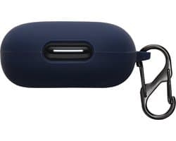 kwmobile cover voor oordopjes case - geschikt voor Anker Soundcore Sport X20 - Trendy beschermhoes draadloze oordopjes in donkerblauw
