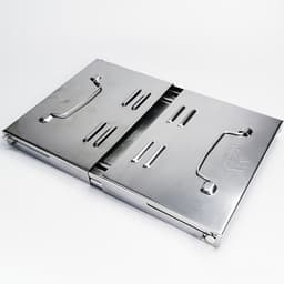 Opvouwbare BBQ - Draagbare opvouwbare grill met rooster - Portable Vouw Barbecue met Tas - Festival BBQ - Camping - Zomer - Park - Rechthoekig - 40 x 27 x 20 cm - Chroom — thumbnail 2