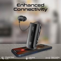 ProMate® Draadloze Professionele Mono Headset met Bluetooth v5.3, Intrekbare Kabel, Waterbestendigheid, Omgevingsgeluidsreductie, LED Display en Lange Batterijduur, voor Skype, Zoom, Trucker, MonoFlix-BT — thumbnail 2