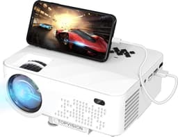 Draagbare Beamer voor Telefoon - 2400 Lumen - Mini Projector 1080P Full HD - 90.000 Uur LED - Compatibel met HDIM/USB/TV/DVD - Wit — thumbnail 1