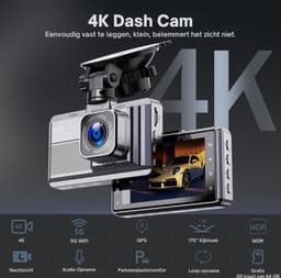 EVARY® Dashcam Voor Auto - Dual Dashcam Voor Auto - Dashcam Auto - Dashcam Voor Auto Voor en Achter - Dashcam Auto Voor en Achter - Dashcam Voor Auto Met Wifi - Dashcam Wifi — thumbnail 3