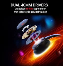 PSYC Wave RX Draadloze koptelefoon - met Aux ingang - Hoofdtelefoon bluetooth met Noice Cancelling - Lange batterijduur — thumbnail 3