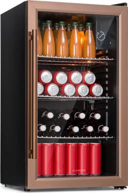 Klarstein Drankkoeler XXL minikoelkast met glazen deur en ledverlichting, minikoelkast voor op de kamer, kleine met 3 schappen, kleine koelkast van 80 liter, koelkast voor binnen en buiten, stil en weerbestendig, 3-10 °C - Drankkoelkast - Touch — thumbnail 4