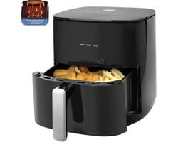 Emerio AF-131797.1 - grote digitale heteluchtfriteuse met dubbel verwarmingselement, niet meer tussentijds schudden en sneller klaar, 5,0 liter inhoud, 8 automatische programma's, Cool Touch, BPA-vrij, snel opwarmen, 2000 W