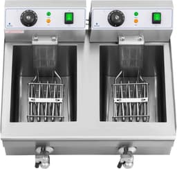 Professionele Elektrische Friteuse met Dubbele Tank 20L - Roestvrijstalen Frituurmachine voor Perfect Gefrituurd Voedsel — thumbnail 1