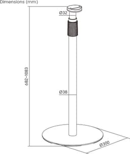 VDD Vloerstandaard Sonos® - Speaker Standaard - Vloerstandaard Speaker - In Hoogte Verstelbaar - Geschikt voor Sonos era 100 & 300 - Kabelmanagement - Wit — thumbnail 5