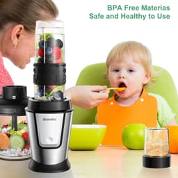 MensStore 3-In-1 Multifunctionele Keukenmachine - Foodprocessor - Draagbare Juicer - Blender - Smoothie Mixer - 700W — thumbnail 2