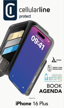 Cellularline BOOKAG2IPH16MAXK mobiele telefoon behuizingen 17 cm (6.7") Folioblad Zwart — thumbnail 3