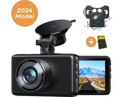 Avalect RoadPro Dashcam voor Auto - 2024 - Auto Camera Voor en Achter - Volledig HD - Nachtvisie - Parkeerstand met ingebouwde G-sensor - Inclusief batterij - Incl 32GB SD-kaart