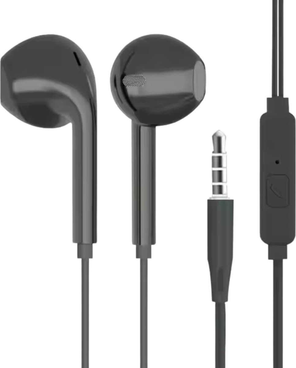 Oordoppen met draad - Met Microfoon - voor Muziek - Zwart - 3.5mm - Oortjes — afbeelding 1