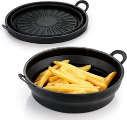 STRICX Siliconen Airfryer Ovenschaal 20 cm - Herbruikbaar en BPA-vrij - Universeel voor airfryer en oven - Snack Bakvorm - Hittebestendig Accessoire - Gezond frituren - Duurzaam inzetstuk voor heteluchtfriteuse - Gezond Frituren — thumbnail 1