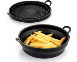 STRICX Siliconen Airfryer Ovenschaal 20 cm - Herbruikbaar en BPA-vrij - Universeel voor airfryer en oven - Snack Bakvorm - Hittebestendig Accessoire - Gezond frituren - Duurzaam inzetstuk voor heteluchtfriteuse - Gezond Frituren