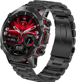 Royal Empire AK56 Smartwatch - Smartwatch Heren - Stappenteller - Bloeddrukmeter - Hartslagmeter - Slaapmonitor - Multisport - RVS & TPU bandje - 47MM - Geschikt voor alle Smartphones - Zwart — thumbnail 2