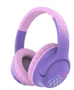 PowerLocus Bobo - Draadloze Koptelefoon voor Kinderen - Bluetooth koptelefoon - 74/85/94dB Volumebegrenzing - Led Verlichting - Audio Sharing Functie - Purple/Pink — thumbnail 7