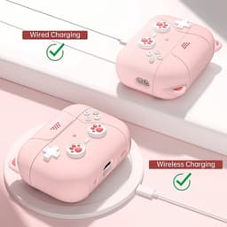 Ainy - PRO Siliconen Gaming PC Controller Hoesje met sleutelhanger Roze - Geschikt voor Apple Airpods Pro 2 / Pro 1 | case met keycord | schokbestendig | Uitsparing voor oplaadpoort & draadloos opladen ondersteund | cadeau voor vrouwen — thumbnail 4