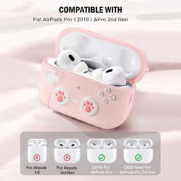 Ainy - PRO Siliconen Gaming PC Controller Hoesje met sleutelhanger Roze - Geschikt voor Apple Airpods Pro 2 / Pro 1 | case met keycord | schokbestendig | Uitsparing voor oplaadpoort & draadloos opladen ondersteund | cadeau voor vrouwen — thumbnail 5