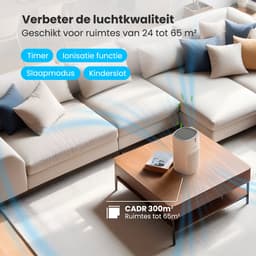 Auronic Luchtreiniger Fresh Pro met HEPA 13 Filter, Ionisator en Koolstoffilter - Ruimtes tot 65m² - CADR-waarde van 300m³/u - Air Purifier - Wit — thumbnail 4