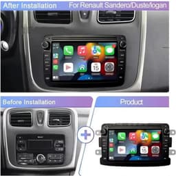 geschikt voor Dacia & Renault | Logan, Dokker, Duster, Sandero, Lodgy, Capture, Symbol | 2010 - 2020 | Carplay & Android auto | 1GB & 32GB | Autoradio met navigatie | Radio scherm | 2010 2011 2012 2013 2014 2015 2016 2017 2018 2019 2020 — thumbnail 2