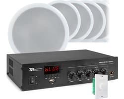 Geluidsinstallatie met PDM45 100V versterker met Bluetooth & 10 CSPB5 plafondspeakers