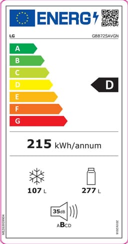 LG GBB72SAVGN Koel/vries combinatie Vrijstaand Rvs — thumbnail 2