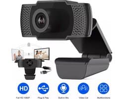 Webcam Full HD | Webcam 1080P | Plug and Play | Microfoon | USB 2.0 | Laptop camera | Webcam voor PC | Webcam cover