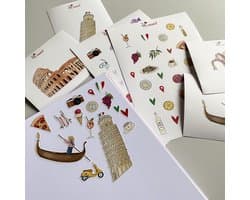 Bullet journal stickers - 62 Italie contour stickers - stickers volwassenen - Bullet journal accesoires - scrapbook stickers -stickervellen - bullet journal producten - cadeau - Laptop stickers - Vakantie stickers