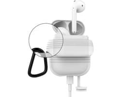 Geschikt voor Airpods Hoesje Siliconen Case - IP67 Waterdicht - Wit