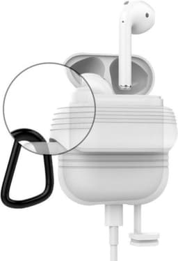 Geschikt voor Airpods Hoesje Siliconen Case - IP67 Waterdicht - Wit — thumbnail 1