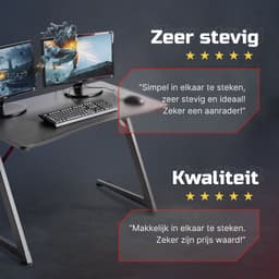 ACAZA Bureau - Game Bureau - Metalen Poten - Premium Gaming Tafel - 108x60x70cm - Zwart — thumbnail 4