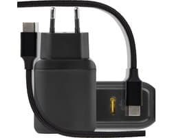 25W Power Adapter met 60W USB C to USBC Gevlochten Opladerkabel 3 Meter - USB-C Power Delivery 3.0 en PPS Super Fast Charging - Universele USB C Adapter