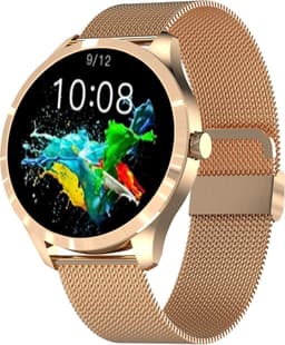 Belesy® BQSiRgSk Pro Skull - Smartwatch Dames – Smartwatch Heren - Horloge - 1.28 inch - Kleurenscherm - Stappenteller - Bloeddruk - Hartslag - 75+ Wijzerplaten – Sporten – Rose goud – Staal - Siliconen – Skull - Kerstcadeau — thumbnail 2