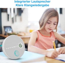 Draagbare cd-speler met luidspreker, Bluetooth, USB- en AUX-aansluitingen, oplaadbare batterij van 2000 mAh – compacte luidspreker, afmetingen 14,3 x 3 cm. — thumbnail 4