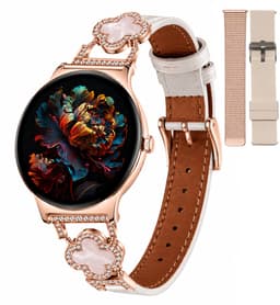 Hibousee Smartwatch voor Dames met Bluetooth Bellen, Gezondheid & Fitness Tracker – Stappenteller, Hartslagmeter, Slaapmonitor – iOS & Android - Incl 3 bandjes — thumbnail 1